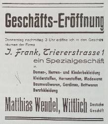Anzeige Wendel Frank 250