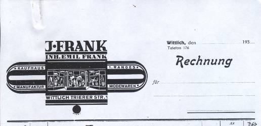 Rechnung Emil Frank 250