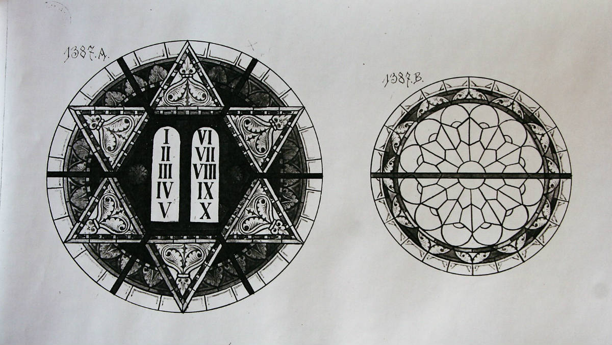 Entwurf Hauptfenster Synagoge Vienken 1200